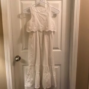 Girl’s Cherokee long, white, with eyelet dress.